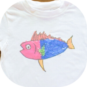 自分がいた魚の絵のTシャツ