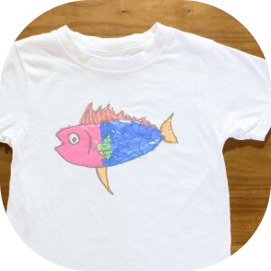 自分がいた魚の絵のTシャツ